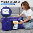 TAILI 8 Pack Dark Blue XXL Moving Bags,Storage Bags with Visible Window - Image 5