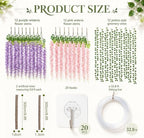 Enchanted Jungle Theme Decoration Set Artificial Purple Pink Wisteria Vines - Image 2