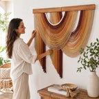 MEIVINES Large Macrame Wall Hanging Boho Tapestry Macrame Wall Art Decor - Image 2