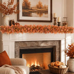 8Pack Eucalyptus Garland, Fall Artificial Eucalyptus Garland with Flowers - Image 7