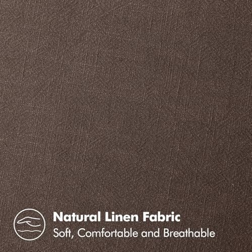 MIULEE Decorative Linen Pillow Covers 20x20 Inch Reddish Brown - Image 3
