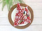 Cotton Print Napkins 18x18 inches - Washable Cloth Dinner Napkins Set of 6 - Everyday Use or Dinner Party and Events - Red White Indian Block Printed Soft Fabric by Craftbot - Image 2