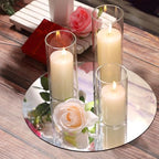 Shihanee 180 Pcs Pillar Candles & Glass Cylinder Holders Set,Ivory White - Image 3
