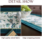 Patdrea Designer French Floral Velvet Table Runner,12"X102"-Noah D - Image 5
