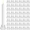 48 Pcs Glass Taper Candle Holders, Clear Candlestick Holders Short Tapered Candle Holder Set, Candle Stick Holder Decor for Table Centerpiece Wedding Party Advent Christmas Home Decorations by Unknown