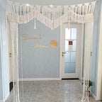 Kiido Large Macrame Wedding Backdrop(71" W x 86" L) for Arbor/Arch Bohemian Wall Hanging Decor Boho Doorway/Window Curtains Room Divider - Image 2