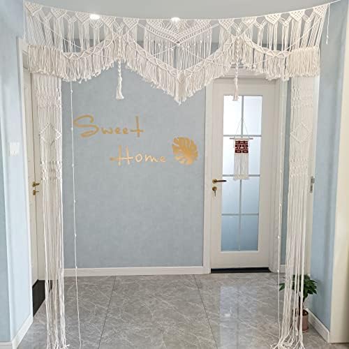 Kiido Large Macrame Wedding Backdrop(71" W x 86" L) for Arbor/Arch Bohemian Wall Hanging Decor Boho Doorway/Window Curtains Room Divider - Image 2