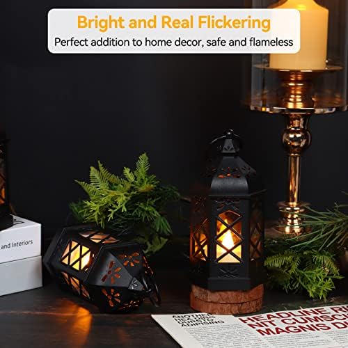 12-Pack Mini Lanterns, Small Candle Lanterns Decorative, Black Tea Light Lantern, Ramadan Eid Decor, Table Centerpiece for Wedding Halloween Christmas, Easter Decorations, Battery Included - Image 3