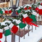 Skylety 48 Pieces Red and Green Christmas Stockings Bulk, 3.94 x 8.66 Inch - Image 4