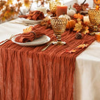 12 Pack Terracotta Cheesecloth Table Runner 120 Inch Boho Wedding Decor by Fixwal