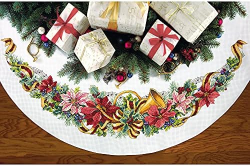 Dimensions Counted Cross Stitch Tree Skirt Kit, Holiday Harmony, 11 Count White Aida, 45'' - Image 4