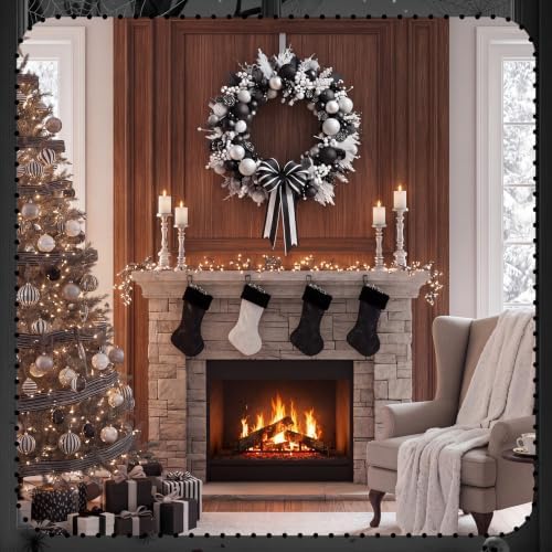 Norme Black Halloween Wreath Christmas Decorations Ball Wreath 15.7 Inch - Image 4