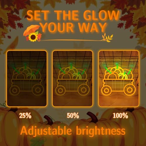Thanksgiving Harvest Pumpkin Wagon Neon Sign for wall decor Fall LED Light - Image 5
