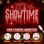 It's Showtime Neon Sign, Red Halloween LED Wall Decor Light 16.5x11.4 Inch - Image 4