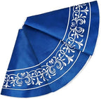 Blue Christmas Tree Skirt Velvet 48 Inch - Floral Embroidered Decoration - Image 2