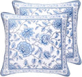 ISAENNE Designer Velvet Throw Pillow Cover,Set of 2,18"x18"-BlueWilow by Isaennehomedecoration