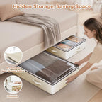 Budding Joy 6 Pack 95L Under Bed Storage Containers Beige - Image 6