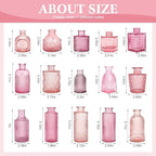 15 Pcs Pink Bud Vases Set, Baby Shower Decorations, Wedding Table Decor - Image 3