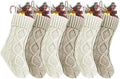 Fesciory Christmas Stockings 6 Pack, 14 Inch Cable Knit Xmas Decor by Fesciory