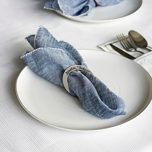 6 Pcs Ramadan Napkin Rings Ramadan Mubarak Islamic Table Decor Eid Decoration Napkin Holder Iftar Party Muslim Gift (Silver) - Image 5