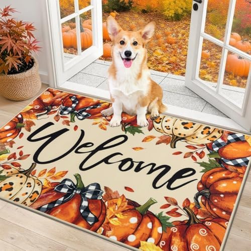 Ileading Fall Door Mat 32"x48", Non Slip Welcome Doormats for Front Door by Ileading