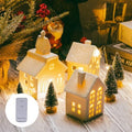 Mwfus 7 Pcs Christmas Miniature Porcelain Village Sets with LED Lights by Mwfus