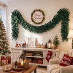 Suncalla 2 Pcs 6ft Thick Christmas Alaskan Pine Christmas Garland Greenery - Image 5