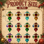 12 Pcs Vintage Glass Christmas Ornament Reflector Decor, Plain - Image 3
