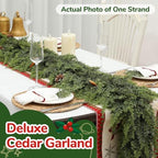 9FT Extra Full Christmas Cedar Garland Artificial Realistic Soft Thick Lush Cedar Pine Garland for Fireplace Mantel Stairs Indoor Outdoor - Image 4