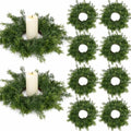 8 PCS Christmas Candle Rings Wreath Artificial Green Norfolk Cedar Mini Candle Ring Holder Small Wreaths for Xmas Cabinets Kitchen Windows Home Wedding Table Centerpiece Door Window Chair Wall by Unknown
