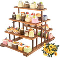 Wisreach 7 Tier Wooden Cupcake Stand & Towers Serving Trays for Party with Vine Decoration — Party Display Serving Ladder with Platter for Cake, Snacks — Perfect for Catering, Events & Centerpieces by Wisreach
