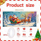 Christmas Garage Door Banner – Santa Claus with Sleigh & Reindeer Outdoor Decoration – 13×6 ft Holiday Garage Cover for Home, Yard, Party Decor - Image 2