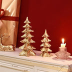 FESTGLOX Gold Christmas Tree Figurines,Small Resin Christmas Tabletop Trees - Image 4