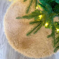 60 Inch Christmas Tree Skirt - Fluffy Faux Fur Camel Tree Skirt, Toka Colored Plush Xmas Holiday Decor for Parties, Small Round Tree Skirt by Amidaky