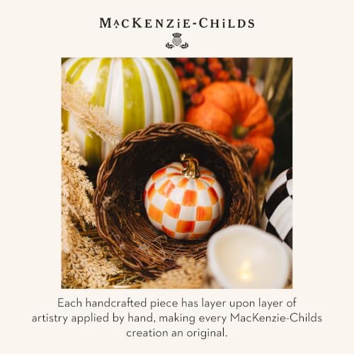 MACKENZIE-CHILDS Resin Pumpkin, Mini, Orange-and-White Orange Check - Image 6