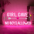 Women Lounge Neon Sign Girl Cave No Boys Allowed Pink Neon Signs by FAXFSIGN