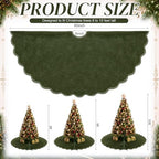 RoundFunny Green Christmas Tree Skirt Velvet Tree Skirts, 60 Inch - Image 3