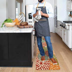 Boho Kitchen Mat Set of 2,Tropics Botanical Floral Kitchen Rugs and Mats Non Skid Washable,Bohemia Farmhouse Runner Rugs with Rubber Backing for Kitchen Decor Accessories (17"x47"+17"x30") - Image 5