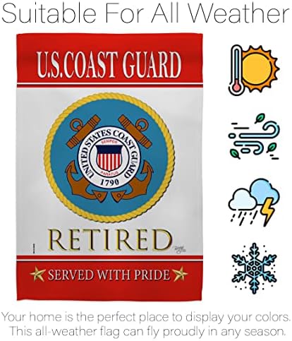 US Coast Guard Retired Garden Flag - Set with Stand Armed Forces USCG Semper Paratus United State American Military Veteran Retire Official - House Banner Small Yard Gift Double-Sided 13 X 18.5 - Image 6
