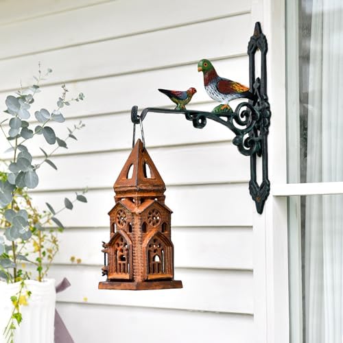 Sungmor Cast Iron Church Lantern Candle Holder, 10.2 Inches Tall & Rust - Image 6
