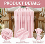 MDS Pack of 15 | Dusty Rose | 14ft Chiffon Table Runner 29x170 Inches Long Romantic Rustic Sheer Gauze Runner for Wedding Bridal Shower Birthday Banquets Engagement Spring Easter Boho Decorations - Image 5