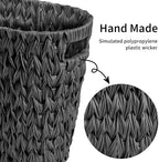 GRANNY SAYS Wicker Trash Can, Wicker Waste Basket for Bathroom, Black - Image 4