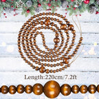 Bucherry 4 Pcs Christmas Wood Bead Garland 28.8 Feet, Coffee - Image 2