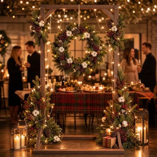 Wooden Welcome Sign Stand, 68" x 34" x 17" Heavy Duty Sign Holder Stand Wood Easel w/ Poster Design Templates for Wedding, Bridal Shower, Baby Shower, Birthday Party - Image 6