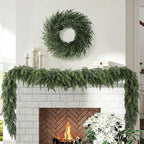 26" Christmas Norfolk Pine Wreath for Front Door (2, Wreath) - Image 3