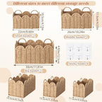3 Pcs Wall Hanging Baskets,Scalloped,Natural Tan,Paper Cord - Image 2