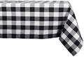 DII Buffalo Check Collection, Classic Farmhouse Tablecloth, 60 x 104, Black & White by DII