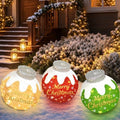 3 Pcs Outdoor Christmas Ornaments, Pop Up Lighted Ball with DIY Sticker by Fashlits