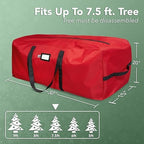 Holiday Cheer Christmas Tree Storage Bag Waterproof 7.5ft Red - Image 3
