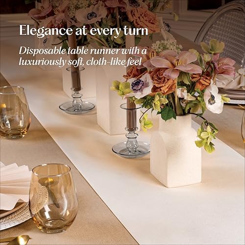Disposable Table Runner for Dining Table, 16" x 48" 20-Pack Linen-Like Red Paper Table Runners for Christmas, Party, Wedding Or Event - Image 2